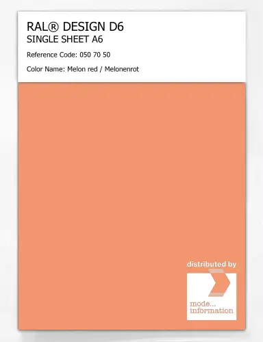 Artikelbild des Artikels “RAL® DESIGN D6 SINGLE SHEET A6 050 70 50 Melon red / Melonenrot “