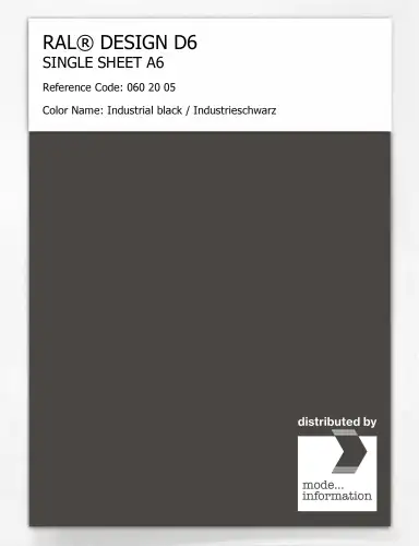 Artikelbild des Artikels “RAL® DESIGN D6 SINGLE SHEET A6 060 20 05 Industrial black / Industrieschwarz “