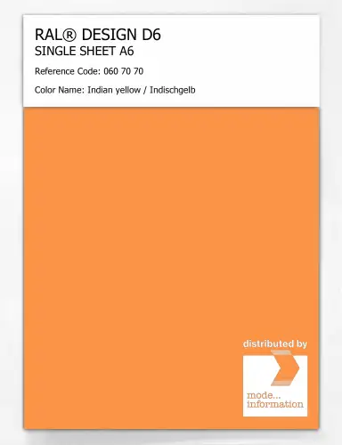 Artikelbild des Artikels “RAL® DESIGN D6 SINGLE SHEET A6 060 70 70 Indian yellow / Indischgelb “