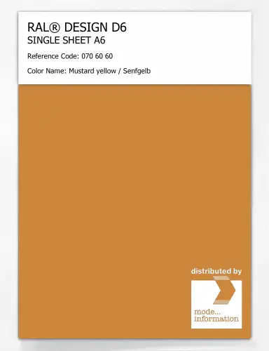 Artikelbild des Artikels “RAL® DESIGN D6 SINGLE SHEET A6 070 60 60 Mustard yellow / Senfgelb “