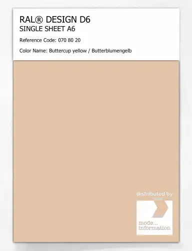 Artikelbild des Artikels “RAL® DESIGN D6 SINGLE SHEET A6 070 80 20 Buttercup yellow / Butterblumengelb “