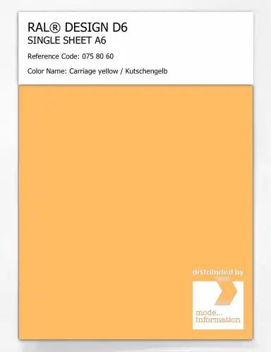 Artikelbild des Artikels “RAL® DESIGN D6 SINGLE SHEET A6 075 80 60 Carriage yellow / Kutschengelb “
