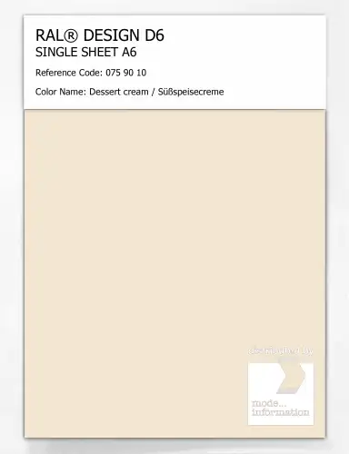 Artikelbild des Artikels “RAL® DESIGN D6 SINGLE SHEET A6 075 90 10 Dessert cream / Süßspeisecreme “