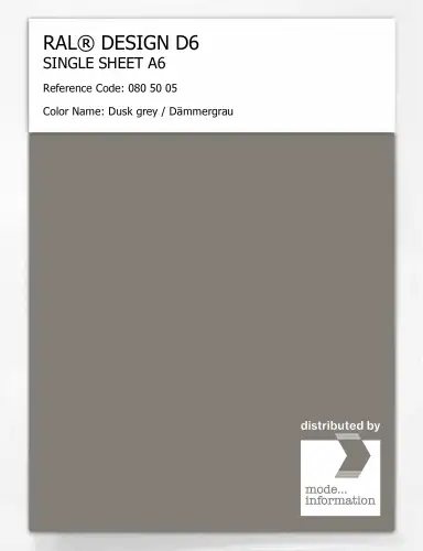 Artikelbild des Artikels “RAL® DESIGN D6 SINGLE SHEET A6 080 50 05 Dusk grey / Dämmergrau “