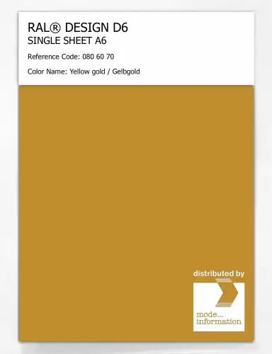 Artikelbild des Artikels “RAL® DESIGN D6 SINGLE SHEET A6 080 60 70 Yellow gold / Gelbgold “
