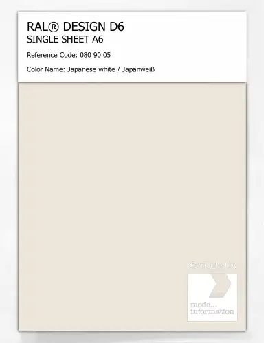 Artikelbild des Artikels “RAL® DESIGN D6 SINGLE SHEET A6 080 90 05 Japanese white / Japanweiß “