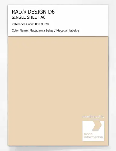 Artikelbild des Artikels “RAL® DESIGN D6 SINGLE SHEET A6 080 90 20 Macadamia beige / Macadamiabeige “