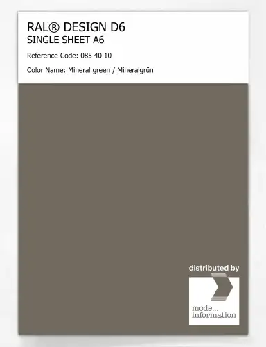 Artikelbild des Artikels “RAL® DESIGN D6 SINGLE SHEET A6 085 40 10 Mineral green / Mineralgrün “