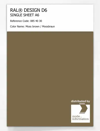 Artikelbild des Artikels “RAL® DESIGN D6 SINGLE SHEET A6 085 40 30 Moss brown / Moosbraun “