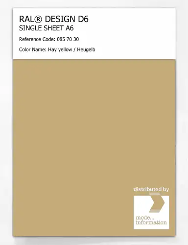 Artikelbild des Artikels “RAL® DESIGN D6 SINGLE SHEET A6 085 70 30 Hay yellow / Heugelb “