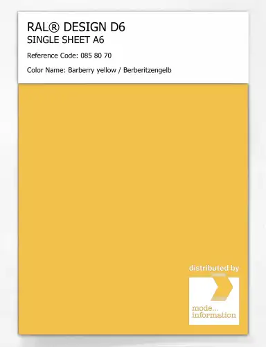 Artikelbild des Artikels “RAL® DESIGN D6 SINGLE SHEET A6 085 80 70 Barberry yellow / Berberitzengelb “