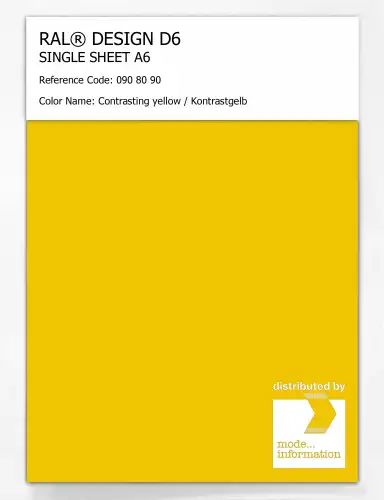 Artikelbild des Artikels “RAL® DESIGN D6 SINGLE SHEET A6 090 80 90 Contrasting yellow / Kontrastgelb “