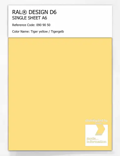 Artikelbild des Artikels “RAL® DESIGN D6 SINGLE SHEET A6 090 90 50 Tiger yellow / Tigergelb “