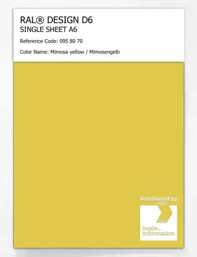 Artikelbild des Artikels “RAL® DESIGN D6 SINGLE SHEET A6 095 80 70 Mimosa yellow / Mimosengelb “