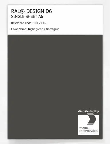 Artikelbild des Artikels “RAL® DESIGN D6 SINGLE SHEET A6 100 20 05 Night green / Nachtgrün “