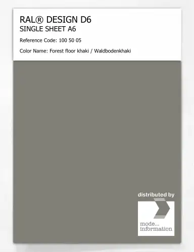 Artikelbild des Artikels “RAL® DESIGN D6 SINGLE SHEET A6 100 50 05 Forest floor khaki / Waldbodenkhaki “