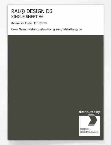 Artikelbild des Artikels “RAL® DESIGN D6 SINGLE SHEET A6 110 20 10 Metal construction green / Metallbaugrün “