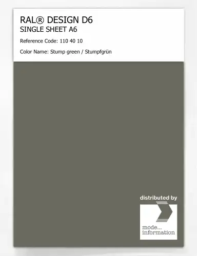 Artikelbild des Artikels “RAL® DESIGN D6 SINGLE SHEET A6 110 40 10 Stump green / Stumpfgrün “