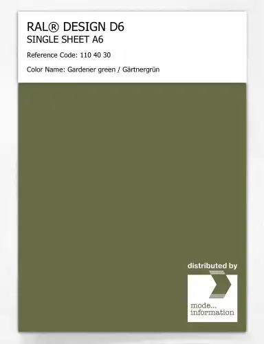 Artikelbild des Artikels “RAL® DESIGN D6 SINGLE SHEET A6 110 40 30 Gardener green / Gärtnergrün “