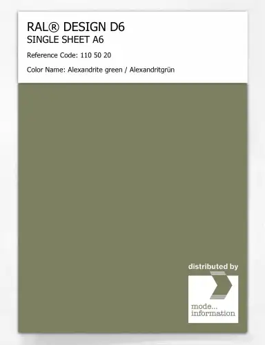 Artikelbild des Artikels “RAL® DESIGN D6 SINGLE SHEET A6 110 50 20 Alexandrite green / Alexandritgrün “