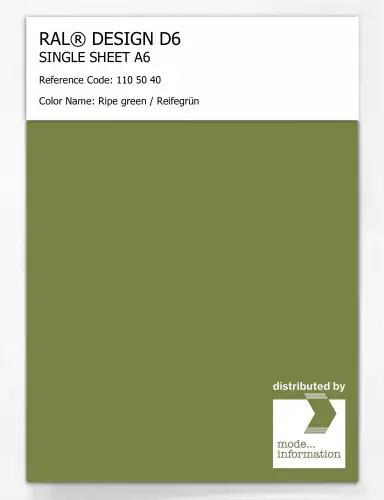 Artikelbild des Artikels “RAL® DESIGN D6 SINGLE SHEET A6 110 50 40 Ripe green / Reifegrün “