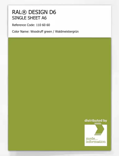 Artikelbild des Artikels “RAL® DESIGN D6 SINGLE SHEET A6 110 60 60 Woodruff green / Waldmeistergrün “