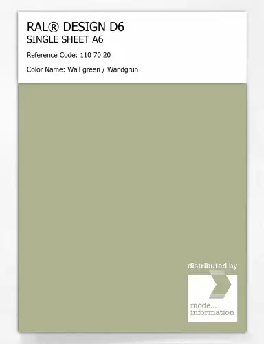 Artikelbild des Artikels “RAL® DESIGN D6 SINGLE SHEET A6 110 70 20 Wall green / Wandgrün “