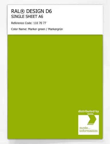 Artikelbild des Artikels “RAL® DESIGN D6 SINGLE SHEET A6 110 70 77 Marker green / Markergrün “