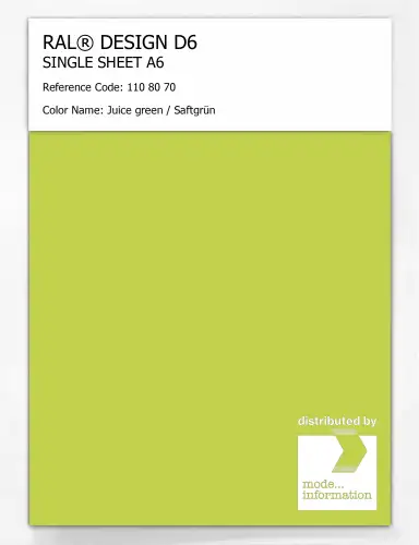 Artikelbild des Artikels “RAL® DESIGN D6 SINGLE SHEET A6 110 80 70 Juice green / Saftgrün “