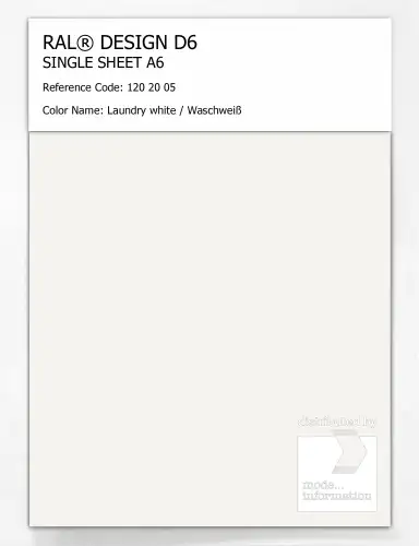 Artikelbild des Artikels “RAL® DESIGN D6 SINGLE SHEET A6 120 20 05 Laundry white / Waschweiß “