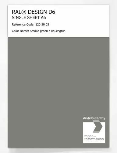 Artikelbild des Artikels “RAL® DESIGN D6 SINGLE SHEET A6 120 50 05 Smoke green / Rauchgrün “