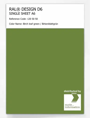 Artikelbild des Artikels “RAL® DESIGN D6 SINGLE SHEET A6 120 50 50 Birch leaf green / Birkenblattgrün “