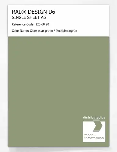 Artikelbild des Artikels “RAL® DESIGN D6 SINGLE SHEET A6 120 60 20 Cider pear green / Mostbirnengrün “
