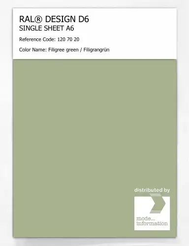 Artikelbild des Artikels “RAL® DESIGN D6 SINGLE SHEET A6 120 70 20 Filigree green / Filigrangrün “
