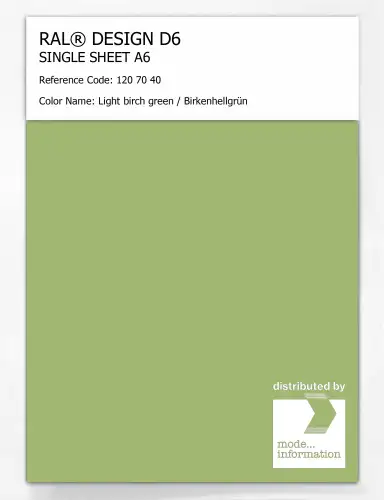 Artikelbild des Artikels “RAL® DESIGN D6 SINGLE SHEET A6 120 70 40 Light birch green / Birkenhellgrün “