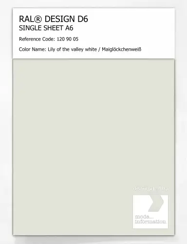 Artikelbild des Artikels “RAL® DESIGN D6 SINGLE SHEET A6 120 90 05 Lily of the valley white / Maiglöckchenweiß “