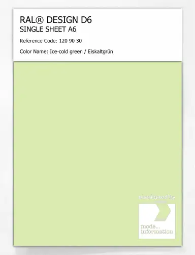 Artikelbild des Artikels “RAL® DESIGN D6 SINGLE SHEET A6 120 90 30 Ice-cold green / Eiskaltgrün “