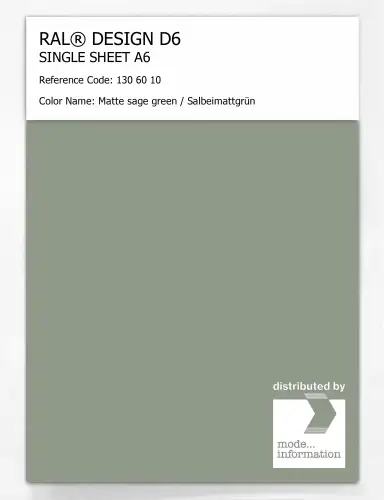 Artikelbild des Artikels “RAL® DESIGN D6 SINGLE SHEET A6 130 60 10 Matte sage green / Salbeimattgrün “