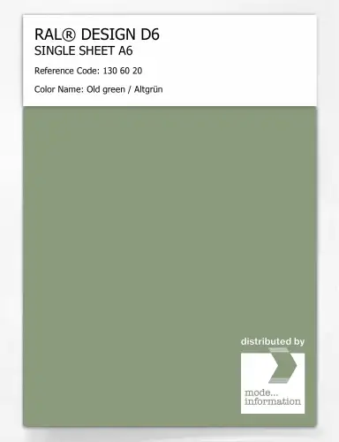 Artikelbild des Artikels “RAL® DESIGN D6 SINGLE SHEET A6 130 60 20 Old green / Altgrün “