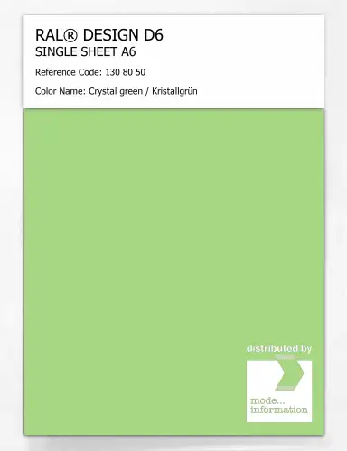 Artikelbild des Artikels “RAL® DESIGN D6 SINGLE SHEET A6 130 80 50 Crystal green / Kristallgrün “