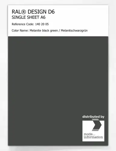 Artikelbild des Artikels “RAL® DESIGN D6 SINGLE SHEET A6 140 20 05 Melanite black green / Melanitschwarzgrün “