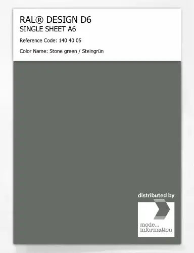 Artikelbild des Artikels “RAL® DESIGN D6 SINGLE SHEET A6 140 40 05 Stone green / Steingrün “