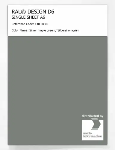 Artikelbild des Artikels “RAL® DESIGN D6 SINGLE SHEET A6 140 50 05 Silver maple green / Silberahorngrün “