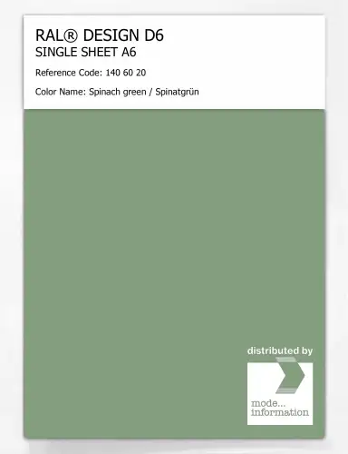 Artikelbild des Artikels “RAL® DESIGN D6 SINGLE SHEET A6 140 60 20 Spinach green / Spinatgrün “