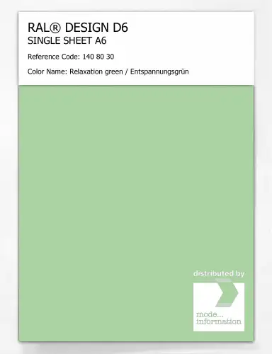 Artikelbild des Artikels “RAL® DESIGN D6 SINGLE SHEET A6 140 80 30 Relaxation green / Entspannungsgrün “