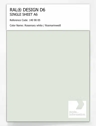 Artikelbild des Artikels “RAL® DESIGN D6 SINGLE SHEET A6 140 90 05 Rosemary white / Rosmarinweiß “