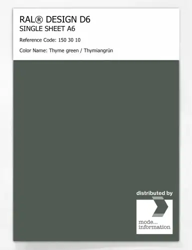 Artikelbild des Artikels “RAL® DESIGN D6 SINGLE SHEET A6 150 30 10 Thyme green / Thymiangrün “