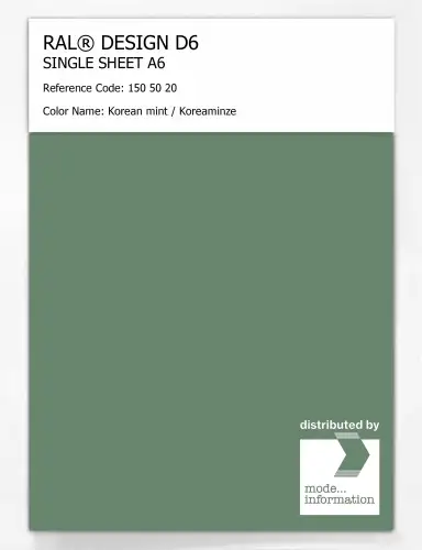 Artikelbild des Artikels “RAL® DESIGN D6 SINGLE SHEET A6 150 50 20 Korean mint / Koreaminze “