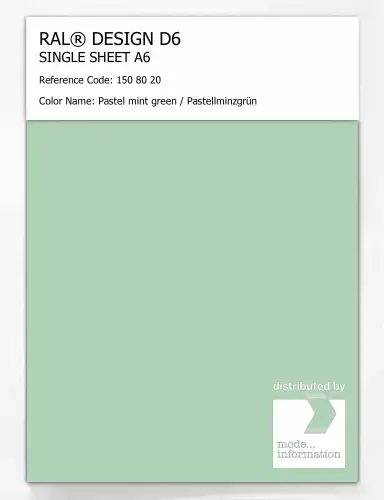 Artikelbild des Artikels “RAL® DESIGN D6 SINGLE SHEET A6 150 80 20 Pastel mint green / Pastellminzgrün “