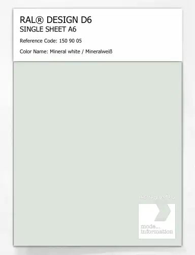 Artikelbild des Artikels “RAL® DESIGN D6 SINGLE SHEET A6 150 90 05 Mineral white / Mineralweiß “